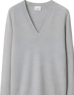 (W) Burberry FW24 灰色V領羊絨毛衣附Logo. 80991551 Lookbook (W) Burberry FW24 灰色V領羊絨毛衣附Logo. 80991551