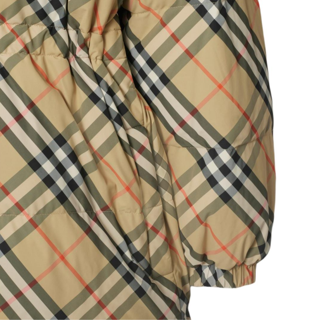 Sizing (Women) Burberry FW24  Hooded Long Sleeve Down Jacket Beige Equestrian Print. 80942421