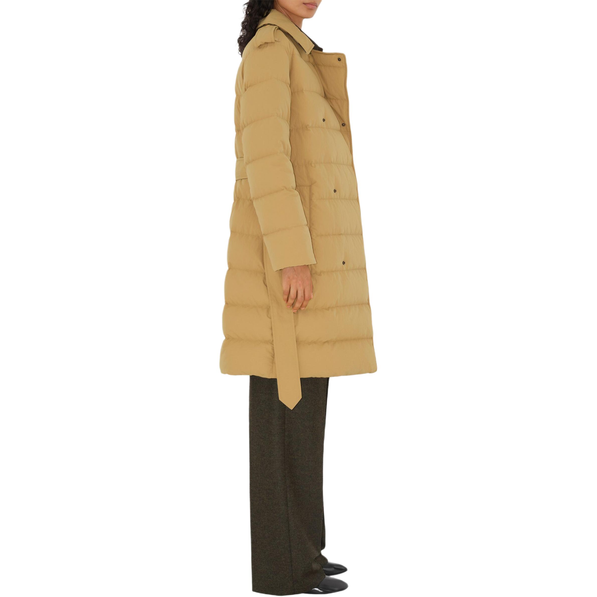 Purchase (Women) Burberry FW24  Logo Double-Breasted Quilted Down Coat Beige. 809798611