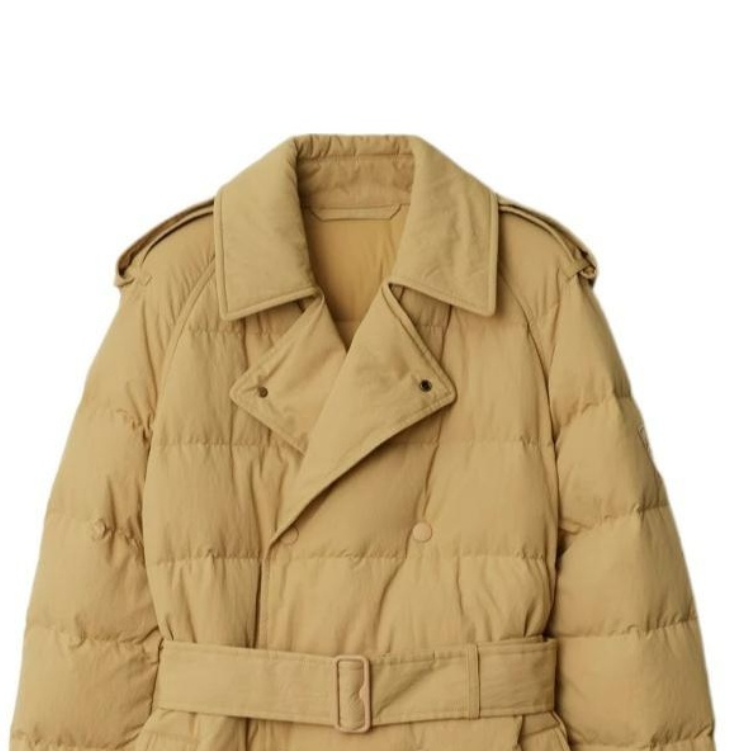 Cheap (Women) Burberry FW24  Logo Double-Breasted Quilted Down Coat Beige. 809798611