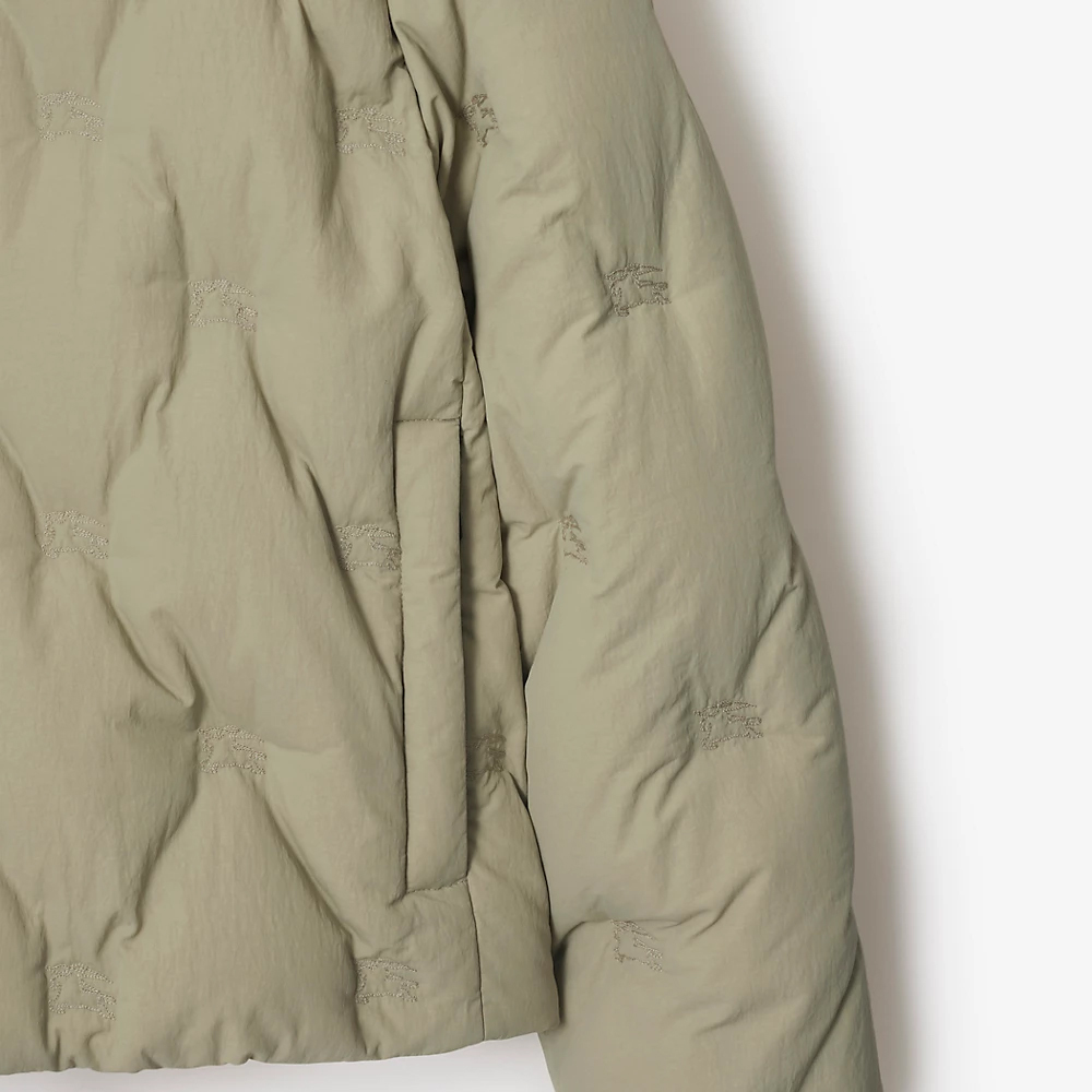 Details for (W) Burberry FW24 寬鬆版馬術刺繡綠色羽絨外套 80941761