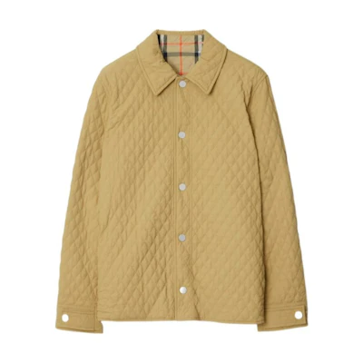 (Women) Burberry FW24 Reversible Quilted Long Sleeve Cotton Jacket Yellow 80938881