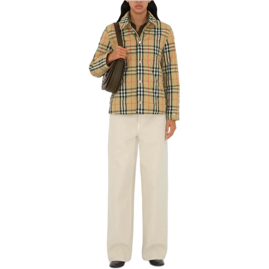 (Women) Burberry FW24  Reversible Quilted Long Sleeve Cotton Jacket Yellow 80938881 圖 4