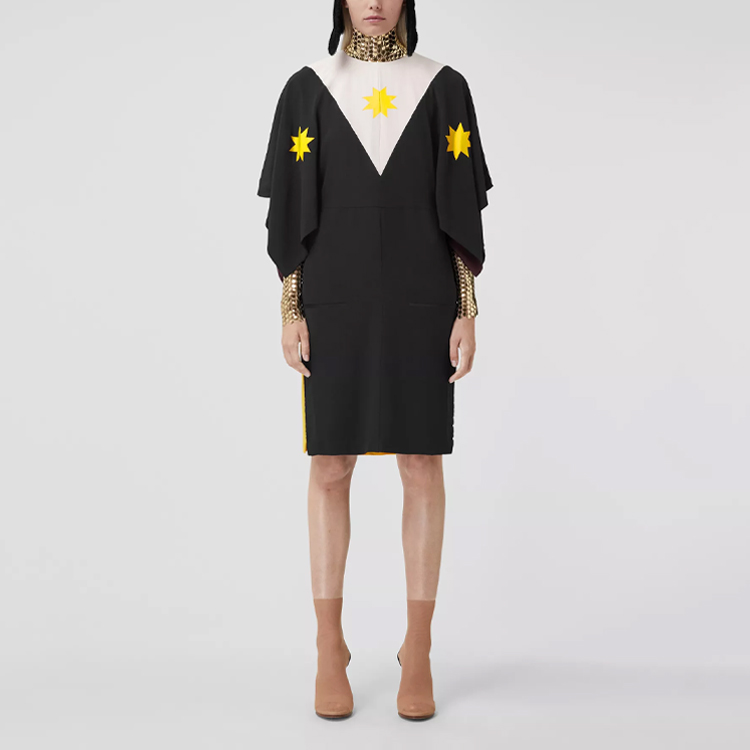 (Women) Burberry Geometric Print Silk Crepe Short Sleeve Dress. 80467321 圖 3