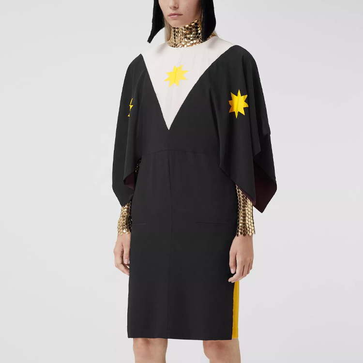 (Women) Burberry Geometric Print Silk Crepe Short Sleeve Dress. 80467321 圖 6