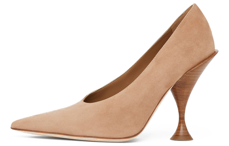 (W) Burberry Goat Suede High Heels 'Khaki'