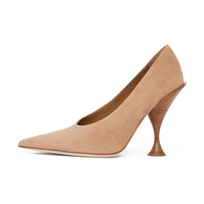 (W) Burberry Goat Suede High Heels 'Khaki'