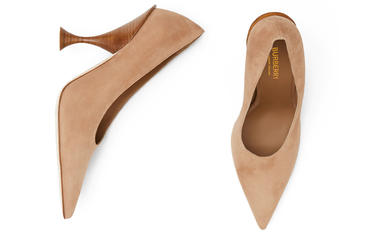 (W) Burberry Goat Suede High Heels 'Khaki' 圖 4