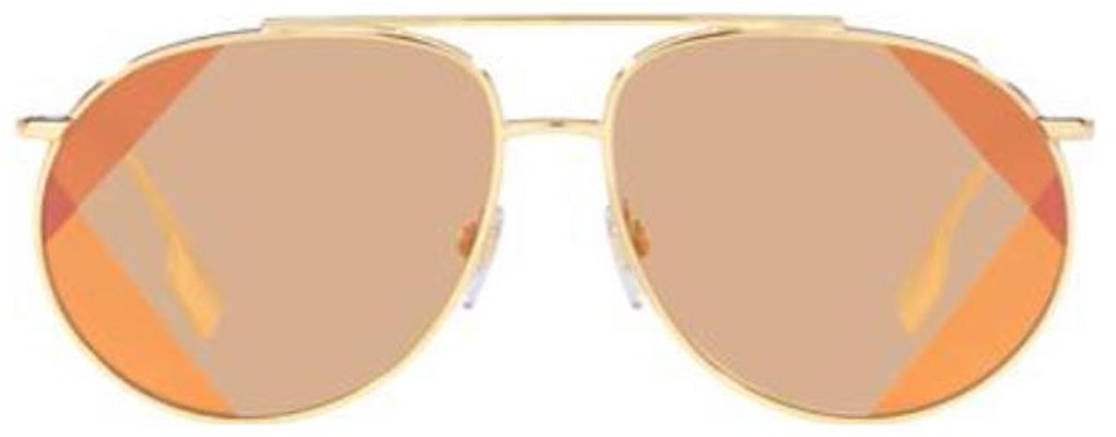 (W) Kacamata Aviator Wanita Burberry Gold Metal dengan Detail Garis. BE3138110993 Lookbook (W) Kacamata Aviator Wanita Burberry Gold Metal dengan Detail Garis. BE3138110993