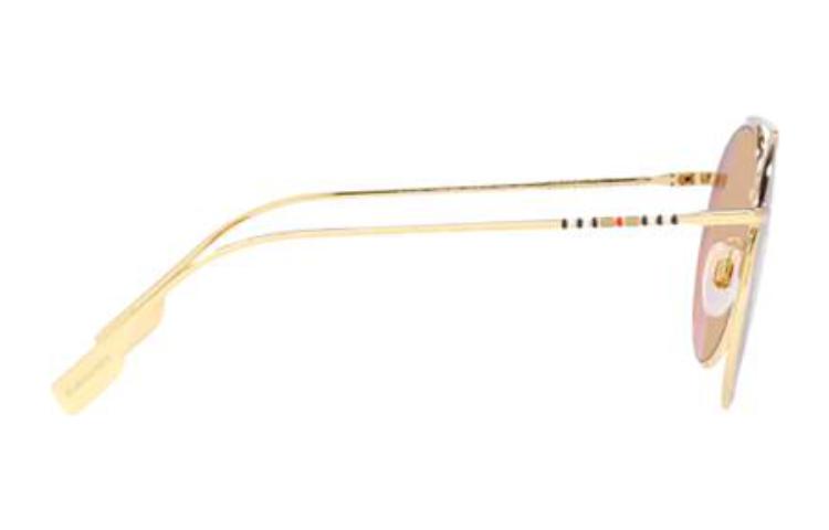 Shop (W) Kacamata Aviator Wanita Burberry Gold Metal dengan Detail Garis. BE3138110993