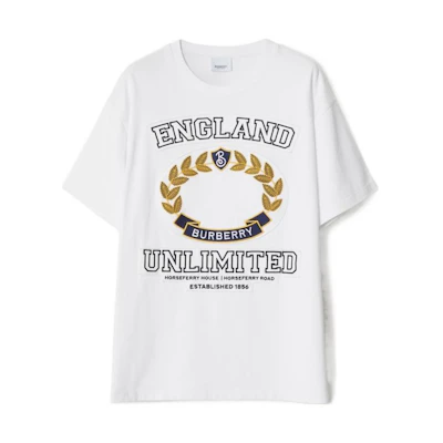 (Women) Burberry Graphic Print Crewneck Dropped Shoulder Tee Women White SS23. 80657801