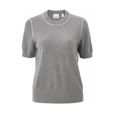 (Women) Burberry Gray Cashmere Knit Crew Neck Tee - Perfect Gift Choice 80294421
