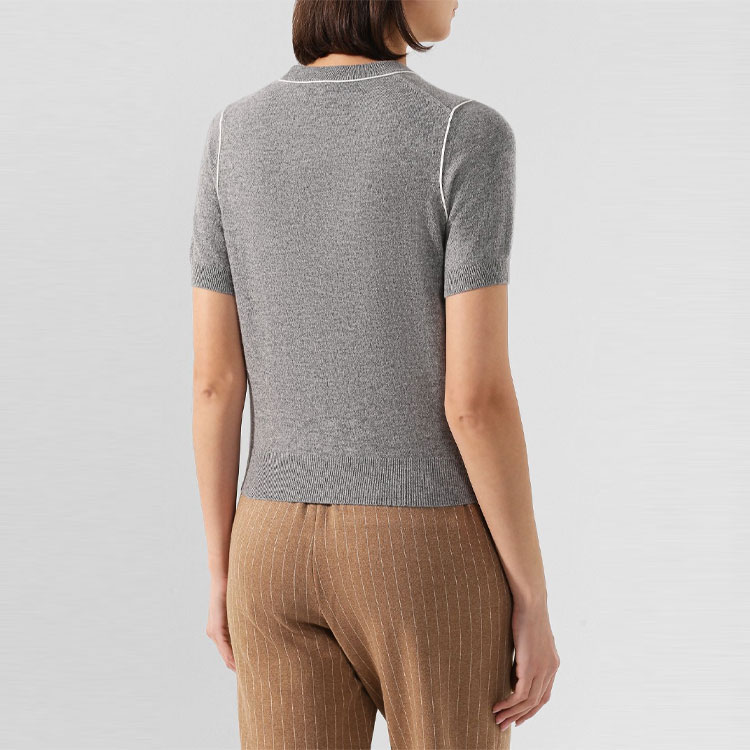 (Women) Burberry Gray Cashmere Knit Crew Neck Tee - Perfect Gift Choice 80294421 圖 5