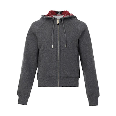 (Women) Burberry Gray Cotton Blend Casual Hoodie 40385251