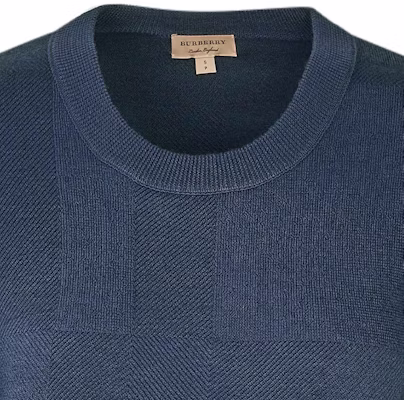 (W) Burberry Abu-Abu Knit Check Crewneck Sweater. 40123681 1