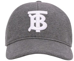 (Women) Burberry Grey Cotton Baseball Cap with Embroidered Logo 8028582 (Women) Burberry Grey Cotton Baseball Cap with Embroidered Logo 8028582
