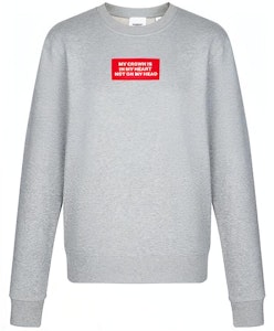 (W) 博柏利灰色口号印花圆领卫衣 80171561 Buy (W) 博柏利灰色口号印花圆领卫衣 80171561