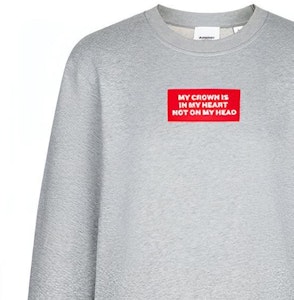 (W) 博柏利灰色口号印花圆领卫衣 80171561 Details for (W) 博柏利灰色口号印花圆领卫衣 80171561