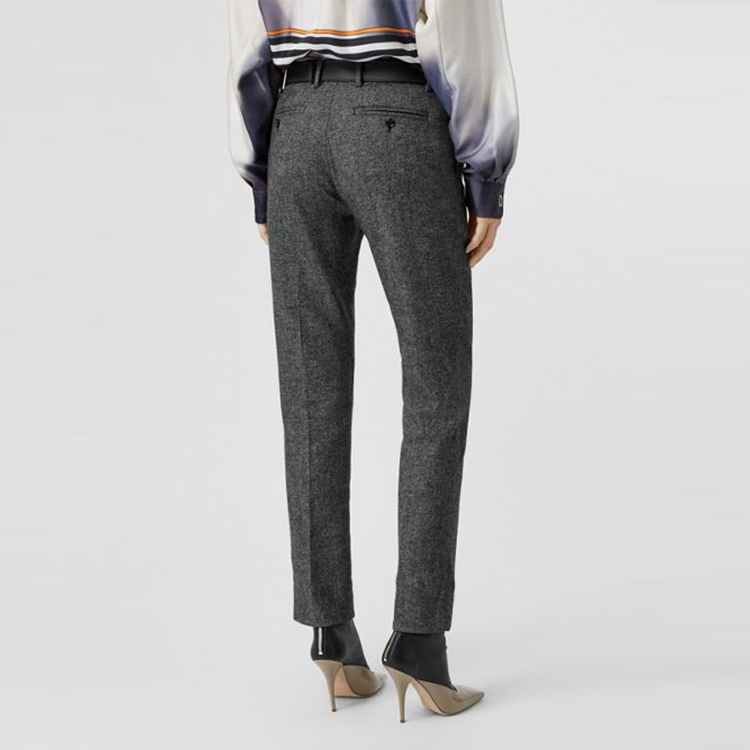 (Women) Burberry Grey Solid Straight-Cut Blended Suit Pants 80142241 圖 4