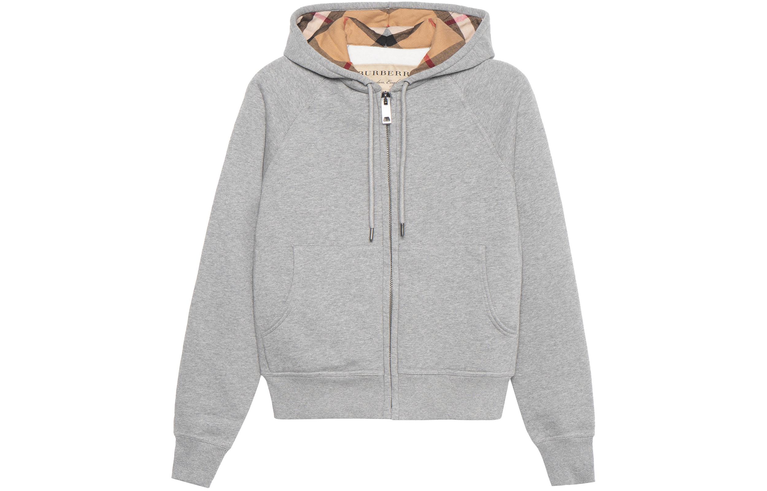 (Women) Burberry Grey Zip-Up Fleece Hoodie 40561701