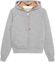 (Women) Burberry Grey Zip-Up Fleece Hoodie 40561701 (Women) Burberry Grey Zip-Up Fleece Hoodie 40561701