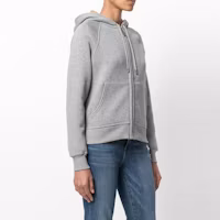 Shop (W) Burberry Kelabu Hoodie Fleece Zip-Up 40561701