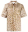 Buy (Women) Burberry Half-Zip Pullover Cotton Leopard Print Shirt Beige 45605151