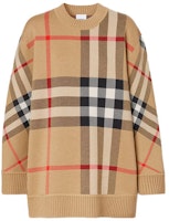 (Women) Burberry Heritage Beige Check Jacquard Wool Sweater 80391521 (Women) Burberry Heritage Beige Check Jacquard Wool Sweater 80391521