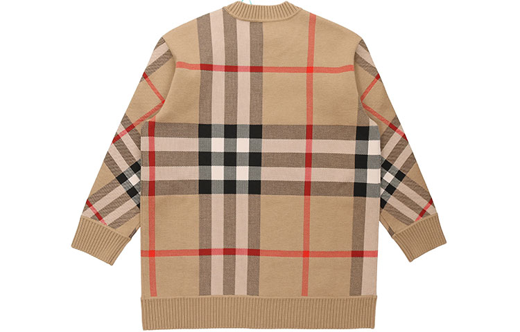 Lookbook (W) Burberry Heritage Beige Check Jacquard Wool Sweater Beige klasik. 80391521