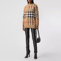 (W) Burberry Heritage Beige Check Jacquard Sweater Wol Premium. 80391521 Shop (W) Burberry Heritage Beige Check Jacquard Sweater Wol Premium. 80391521