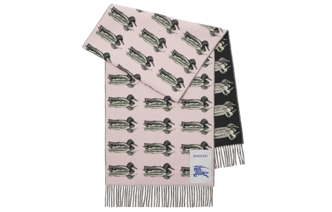 (Women) Burberry Heron Jacquard Knit Scarf for Women - Pink. 80797101 圖 2
