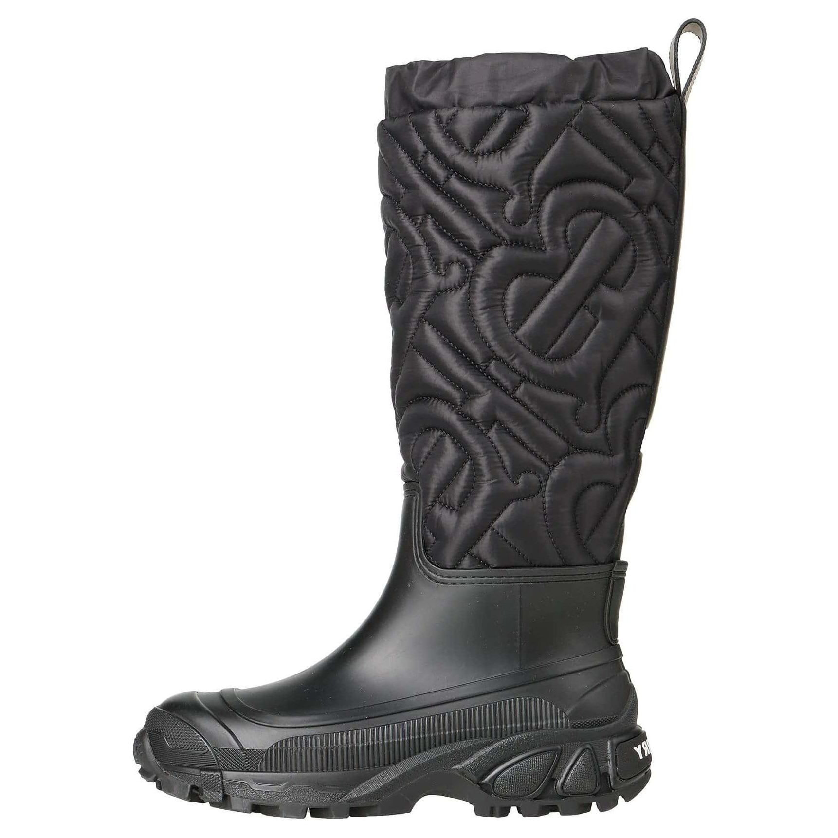 Buy (W) バーバリー キルトロゴ ハイカットブーツ (ブラック) 80572671