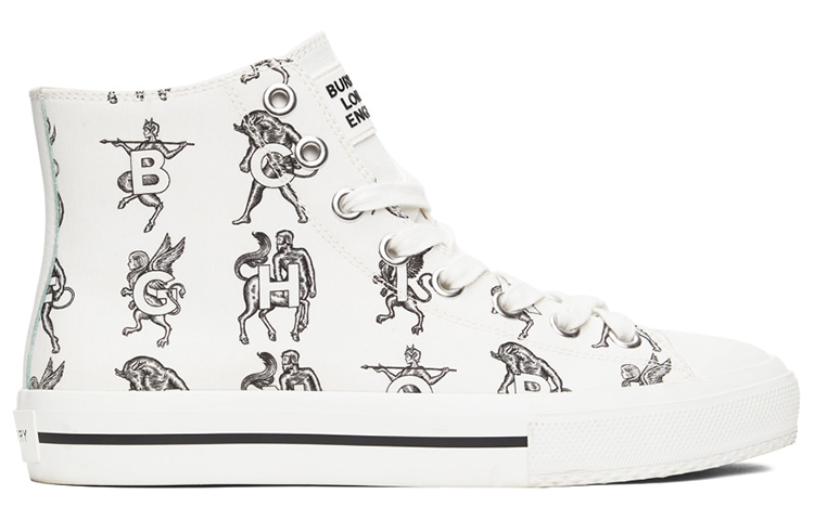 (W) Burberry High-Top Canvas 'Mythical Alphabet White' 圖 2