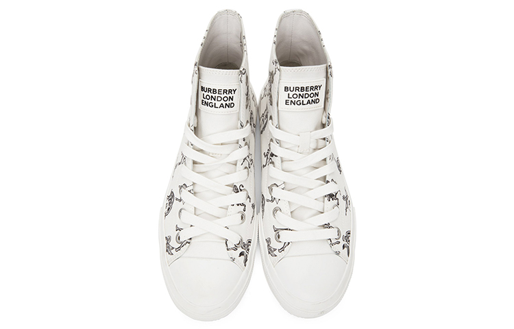 (W) Burberry High-Top Canvas 'Mythical Alphabet White' 圖 3