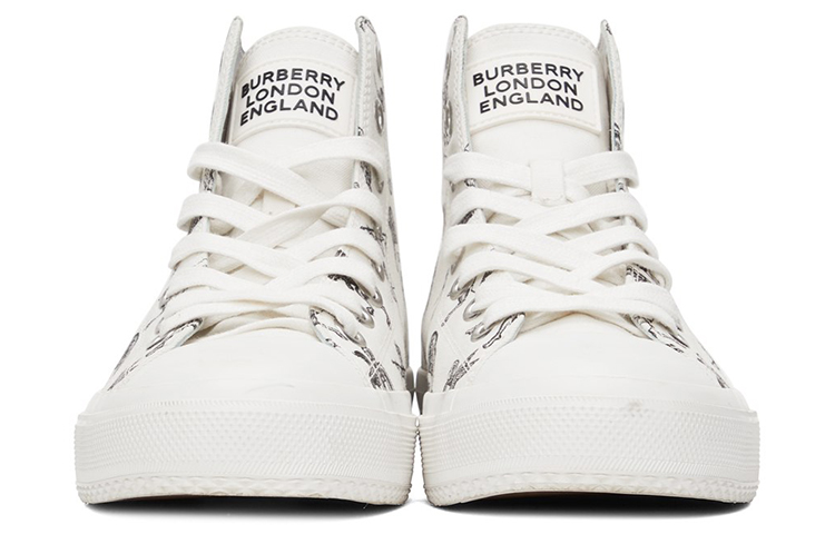 (W) Burberry High-Top Canvas 'Mythical Alphabet White' 圖 4
