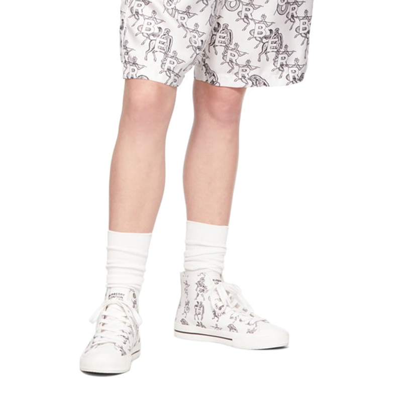 (W) Burberry High-Top Canvas 'Mythical Alphabet White' 圖 6