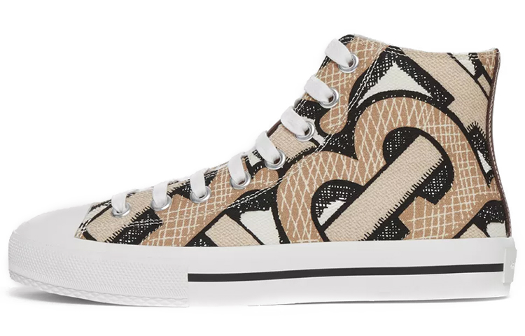 (Women) Burberry High-Top Canvas Sneakers 'Beige' 80338221