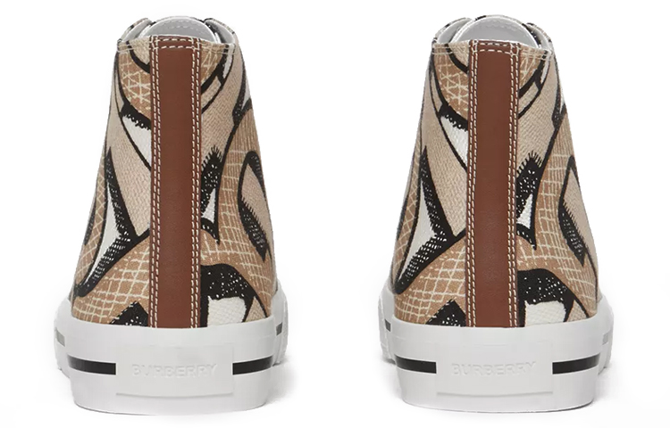 (W) Burberry High-Top Canvas Sneakers 'Beige' 圖 5