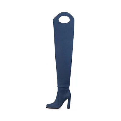 (W) Burberry High-Top Casual Over-The-Knee Boots 'Denim Blue'