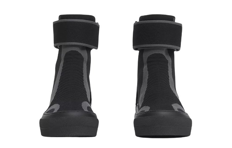 (W) Burberry High-Top Knit Elastic Nylon Sneaker 'Black' 圖 3