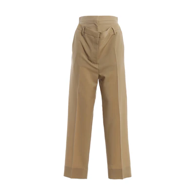 (Women) Burberry High-Waisted Straight-Leg Casual Pants Women Brown. 45608371