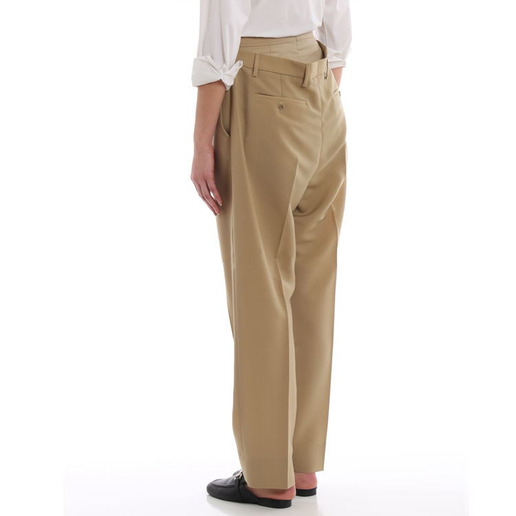 Purchase (W) Burberry 女款高腰直筒休閒長褲 棕色。 45608371