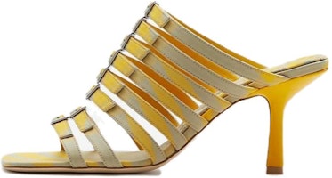 (Women) Burberry High Heel Cotton Slides 'Hunter Yellow' 80774701 (Women) Burberry High Heel Cotton Slides 'Hunter Yellow' 80774701