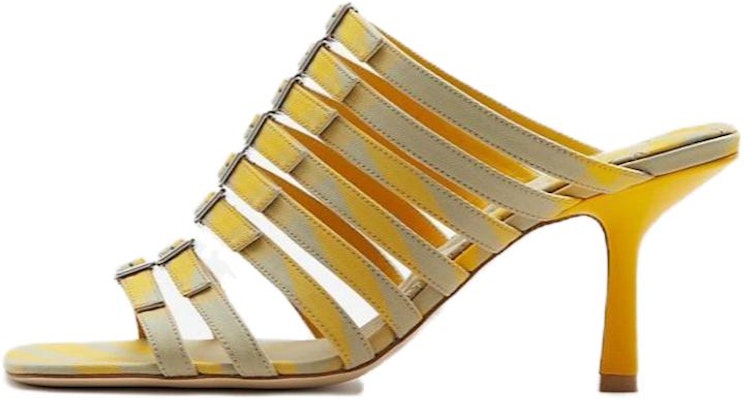 (Women) Burberry High Heel Cotton Slides 'Hunter Yellow' 80774701 Buy (Women) Burberry High Heel Cotton Slides 'Hunter Yellow' 80774701