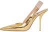 Buy (W) Burberry Tumit Tinggi Mules 'Emas Metalik' 80506591