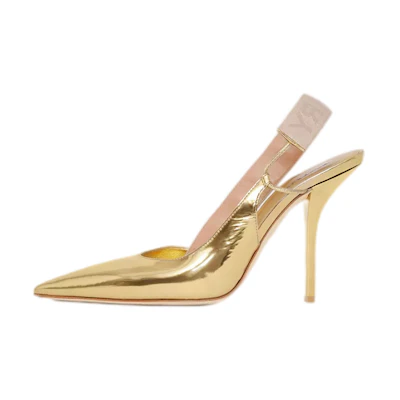 (W) Burberry High Heel Mules 'Metallic Gold'