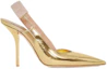 Order (Women) Burberry High Heel Mules 'Metallic Gold' 80506591