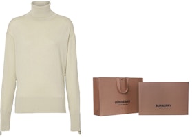 (W) バーバリー ハイネック メリノウール シルクセーター オフホワイト 80191881 Cheap (W) バーバリー ハイネック メリノウール シルクセーター オフホワイト 80191881