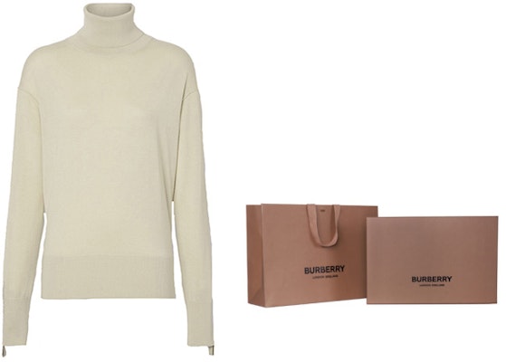 (W) Burberry Baju Sejuk Leher Tinggi Merino Wool Silk Warna Putih Krim. 80191881 Cheap (W) Burberry Baju Sejuk Leher Tinggi Merino Wool Silk Warna Putih Krim. 80191881