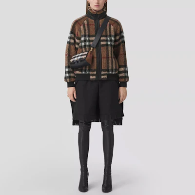 (W) Burberry Jaket Wol Check Kerah Tinggi Coklat Birch. 80444121 Lookbook (W) Burberry Jaket Wol Check Kerah Tinggi Coklat Birch. 80444121